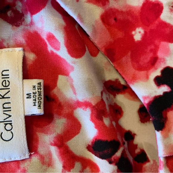 Calvin Klein Red and Pink Floral Blouse - Picture 5 of 6